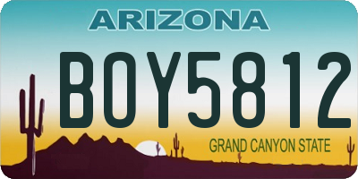 AZ license plate BOY5812