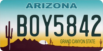AZ license plate BOY5842