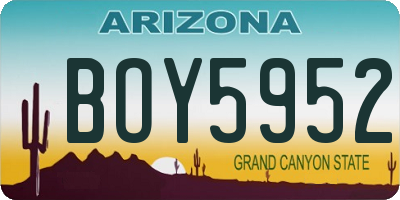 AZ license plate BOY5952