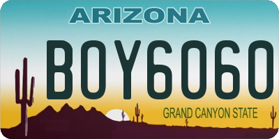 AZ license plate BOY6060
