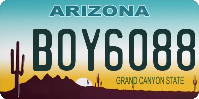 AZ license plate BOY6088