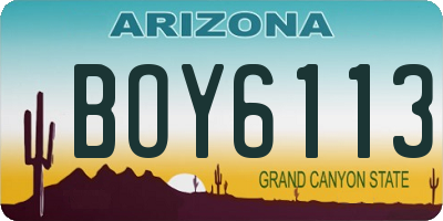 AZ license plate BOY6113
