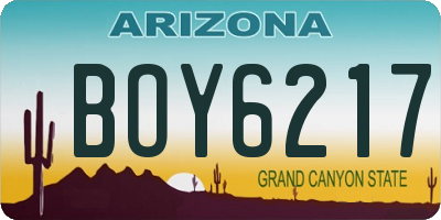AZ license plate BOY6217