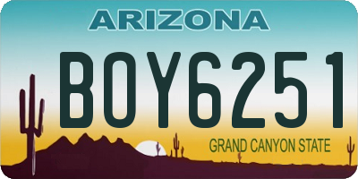 AZ license plate BOY6251