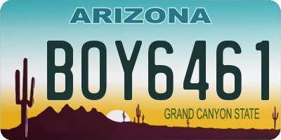 AZ license plate BOY6461