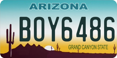 AZ license plate BOY6486