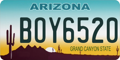 AZ license plate BOY6520