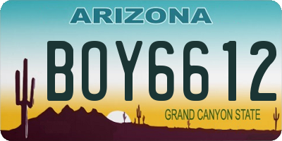 AZ license plate BOY6612