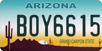 AZ license plate BOY6615