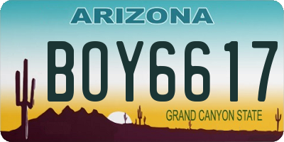 AZ license plate BOY6617