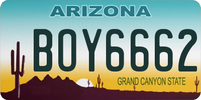 AZ license plate BOY6662