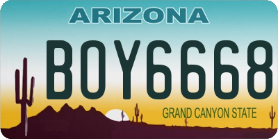 AZ license plate BOY6668