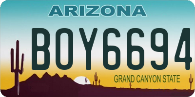AZ license plate BOY6694
