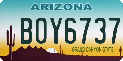 AZ license plate BOY6737