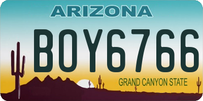 AZ license plate BOY6766