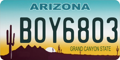 AZ license plate BOY6803