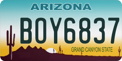 AZ license plate BOY6837