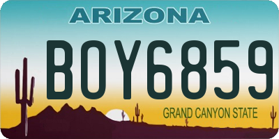 AZ license plate BOY6859