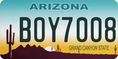 AZ license plate BOY7008