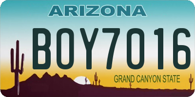 AZ license plate BOY7016