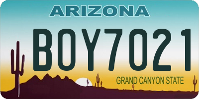 AZ license plate BOY7021