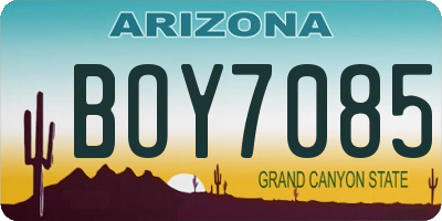 AZ license plate BOY7085