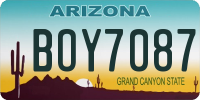 AZ license plate BOY7087
