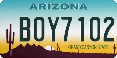 AZ license plate BOY7102