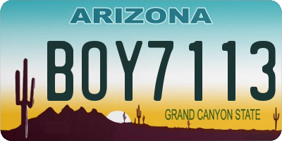 AZ license plate BOY7113
