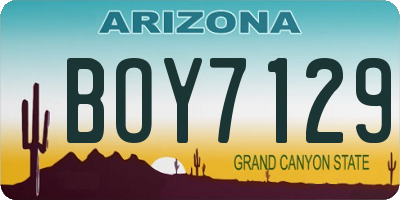 AZ license plate BOY7129