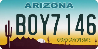 AZ license plate BOY7146