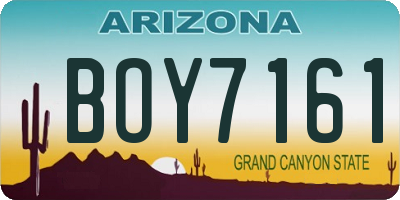 AZ license plate BOY7161