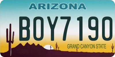 AZ license plate BOY7190