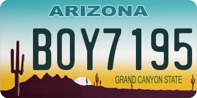 AZ license plate BOY7195