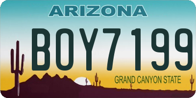 AZ license plate BOY7199