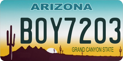 AZ license plate BOY7203