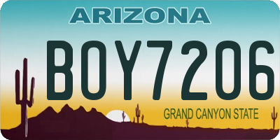 AZ license plate BOY7206
