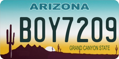 AZ license plate BOY7209