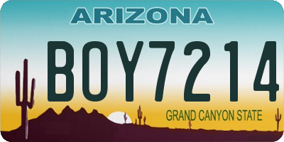 AZ license plate BOY7214