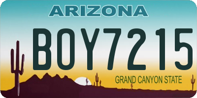 AZ license plate BOY7215