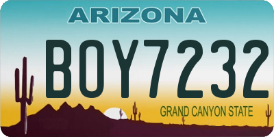 AZ license plate BOY7232