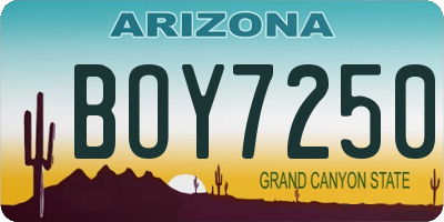 AZ license plate BOY7250