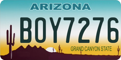 AZ license plate BOY7276