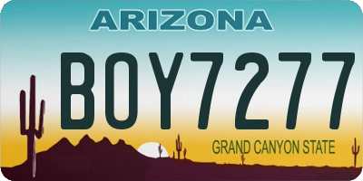 AZ license plate BOY7277
