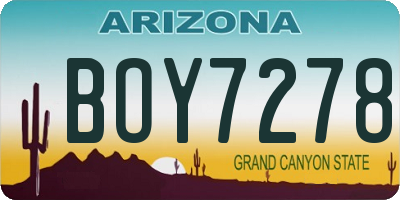 AZ license plate BOY7278