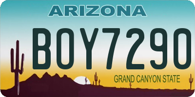 AZ license plate BOY7290