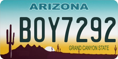 AZ license plate BOY7292