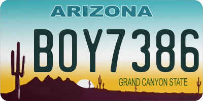 AZ license plate BOY7386