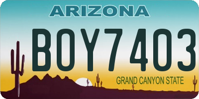 AZ license plate BOY7403