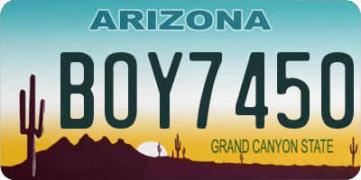 AZ license plate BOY7450